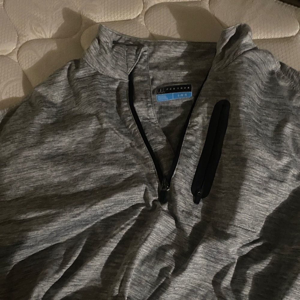 PGA Tour Heather Gray Zip-Up Sweater